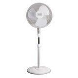 Black+Decker 16-In. 3-Speed Oscillating Stand Fan with Remote, White, BFSR16