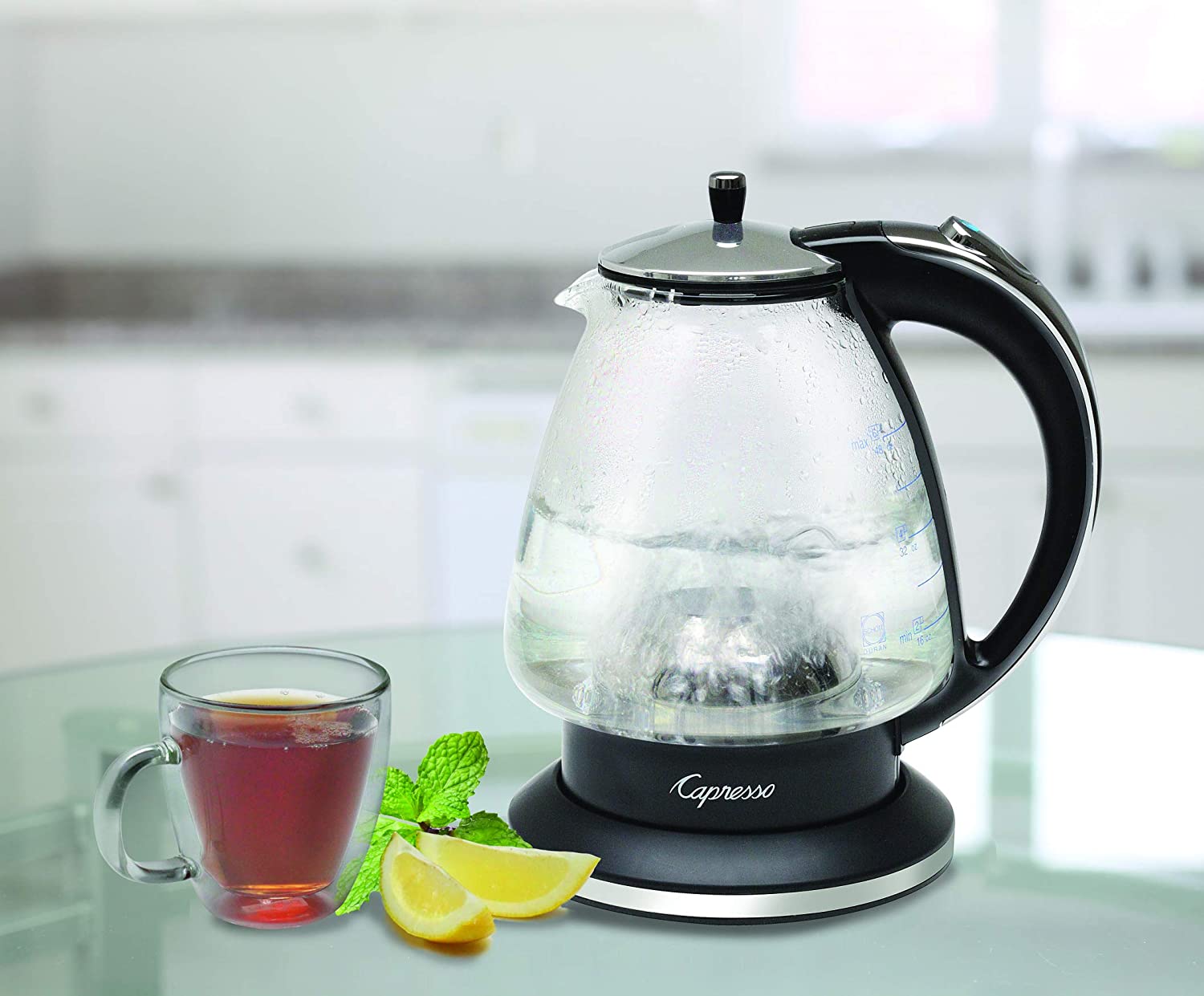 Capresso WATERKETTLE-RB 240.98 H2O Glass Electric Water Kettle Stainless Steel - Refurbished