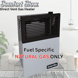Comfort Glow 8000 BTU Direct-Vent Natural Gas Wall Heater with Vent Kit, Matchless Piezo Ignition with Adjustable Heat Control, 250 Sq. Ft, DVN08