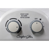Comfort Glow EFH1518 1500-Watt-Max Portable Electric Fan Heater with Thermostat, White