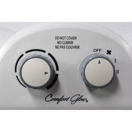 Comfort Glow EFH1518 1500-Watt-Max Portable Electric Fan Heater with Thermostat, White