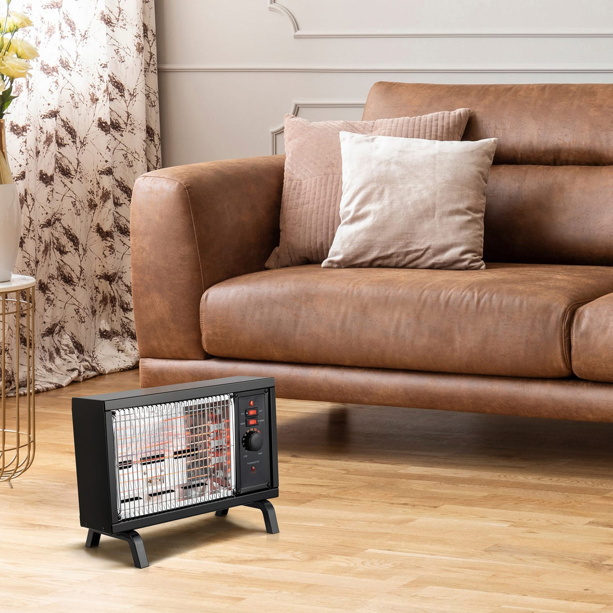 Comfort Glow Portable Electric Radiant Space Heater, 1500/750 Watts, 5120 BTUs, Safety Features, 72-In. Cord