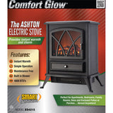 Comfort Glow Ashton Freestanding Portable Electric Fireplace Stove Heater with Blower, 1500/750 Watts, 4800 BTUs, 3D Flame Effect, 6-Ft. Cord
