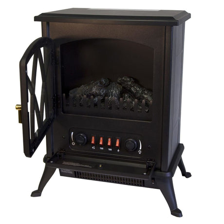 Comfort Glow Ashton Freestanding Portable Electric Fireplace Stove Heater with Blower, 1500/750 Watts, 4800 BTUs, 3D Flame Effect, 6-Ft. Cord