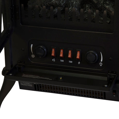 Comfort Glow Ashton Freestanding Portable Electric Fireplace Stove Heater with Blower, 1500/750 Watts, 4800 BTUs, 3D Flame Effect, 6-Ft. Cord
