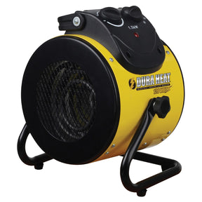 Dura Heat Portable Electric Workspace Heater and Fan Combo, 1500 Watts, High/Fan Only, 5120 BTUs, Thermostat, Adjustable Stand, Handle, 6-Ft. Cord