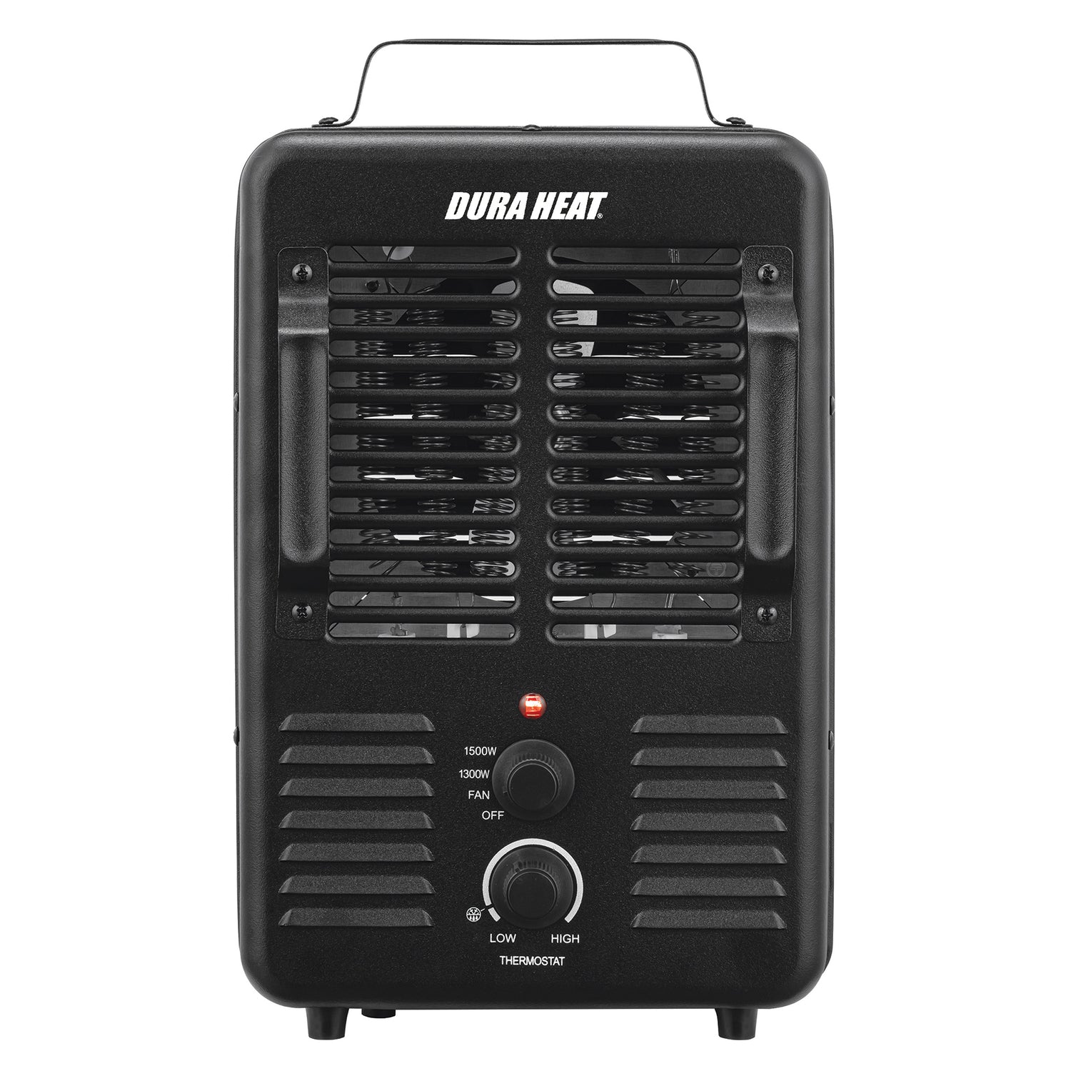 Dura Heat 1500-Watt-Max Portable Milkhouse-Style Heater and Fan, with Thermostat and Anti-Freeze Setting, Black, EUH343