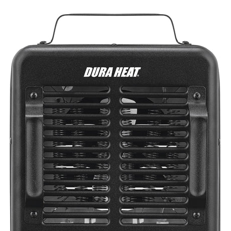 Dura Heat 1500-Watt-Max Portable Milkhouse-Style Heater and Fan, with Thermostat and Anti-Freeze Setting, Black, EUH343