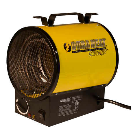 Dura Heat 240-Volt Portable Electric Garage Heater and Fan Combo, 3750 Watts, High/Fan Only, 12800 BTUs, Thermostat, Mounting Kit, 6-Ft. Cord