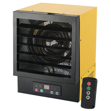 Dura Heat 240-Volt Hardwired Electric Forced-Air Garage Heater, 10000 Watts, 34120 BTUs, Mounting Kit, Remote with Adjustable Thermostat and ECO