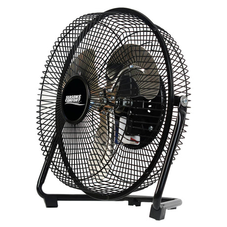 Seasons Comfort 9-In. 3-Speed High-Velocity Heavy-Duty Floor Fan, FHV09, Black