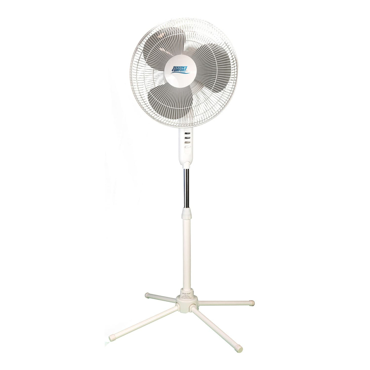 Seasons Comfort 16-In. 3-Speed Oscillating Fan with Pedestal Base, FPD16, White
