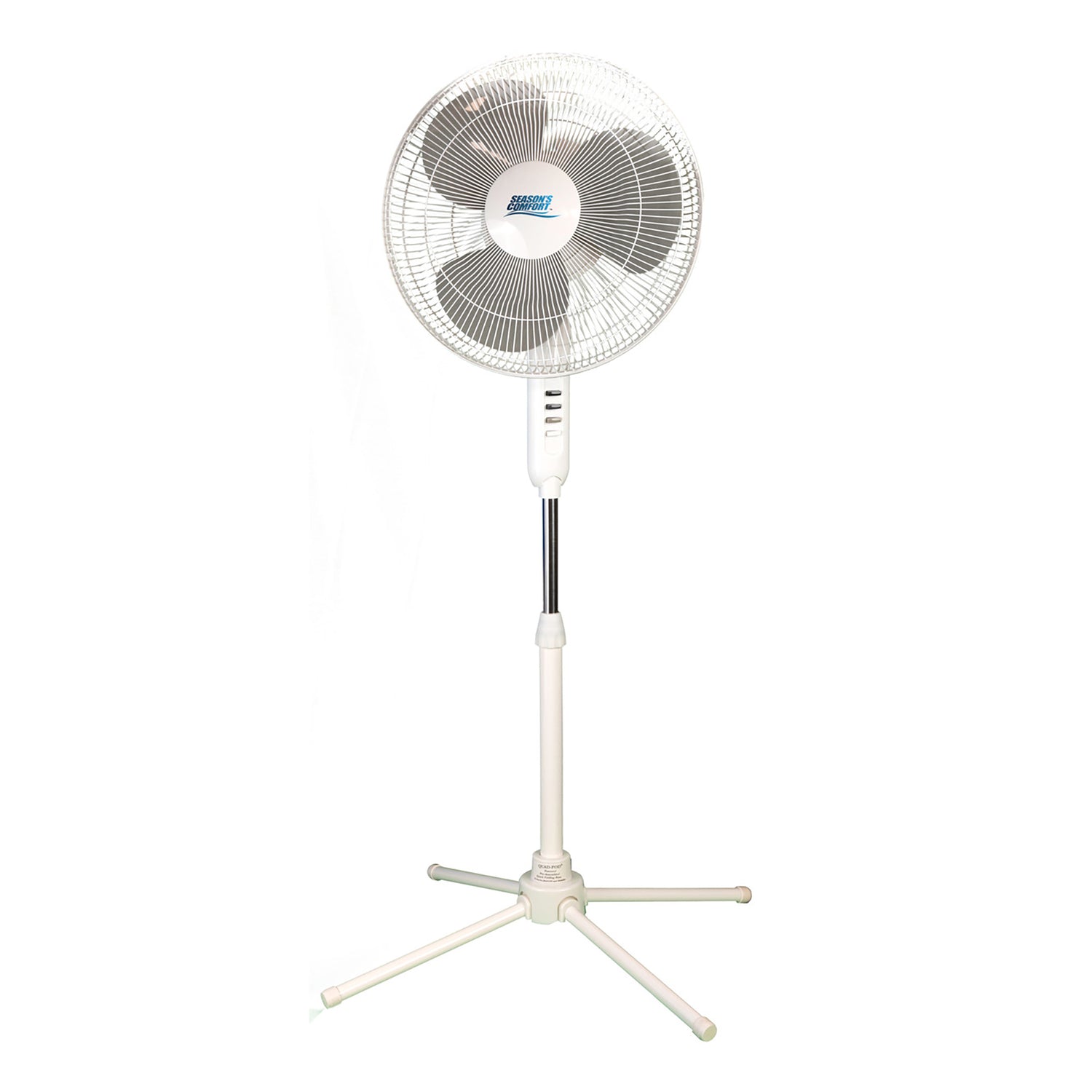 Seasons Comfort 16-In. 3-Speed Oscillating Fan with Pedestal Base, FPD16, White