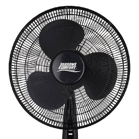 Seasons Comfort 18-In. 3-Speed Oscillating Fan with Pedestal Base, FPD18B, Black