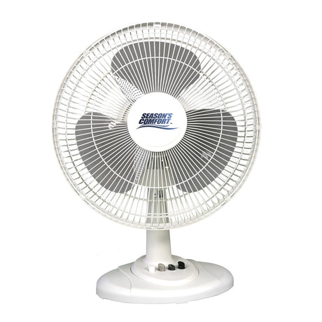 Seasons Comfort 12-In. 3-Speed Oscillating Table Fan, FTT12, White