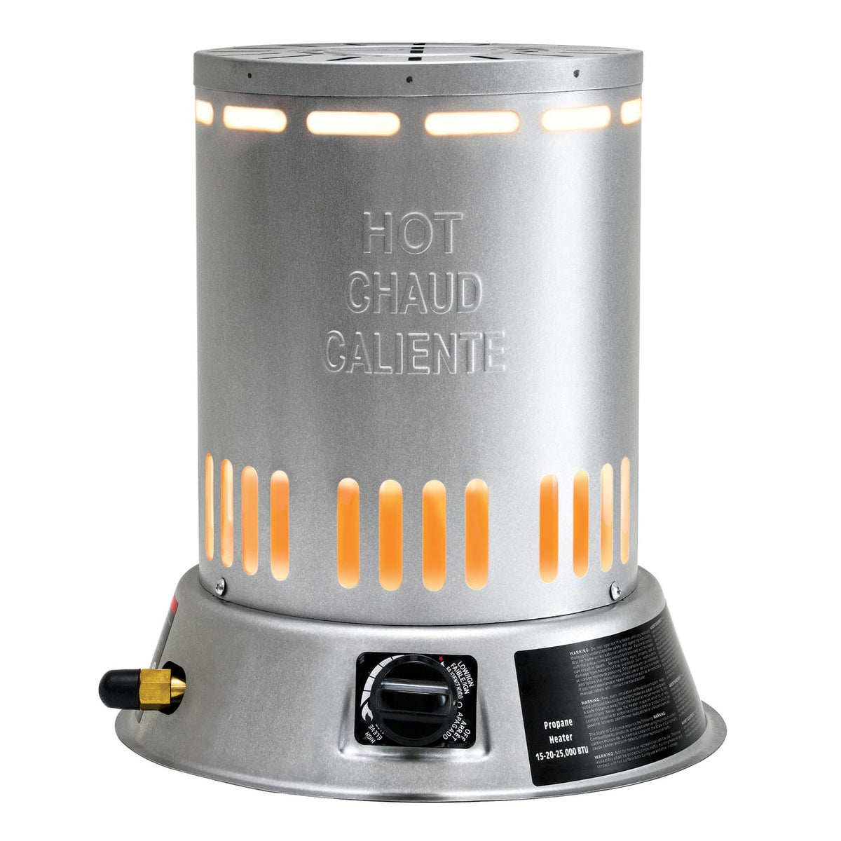 Reddy Heater 15000-25000-BTU Propane Indoor Outdoor 360° Convection Heater with Wind Shield, 10-Ft. Hose, Regulator for 20-Lb. Propane Tanks, LPC25