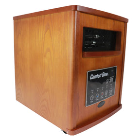 Comfort Glow Portable Electric Cabinet Forced-Air Infrared Quartz Heater, 1500/750/ECO, 5120 BTUs, 8 Elements, LED Display, Remote, 6-Ft. Cord