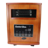 Comfort Glow Portable Electric Cabinet Forced-Air Infrared Quartz Heater, 1500/750/ECO, 5120 BTUs, 8 Elements, LED Display, Remote, 6-Ft. Cord