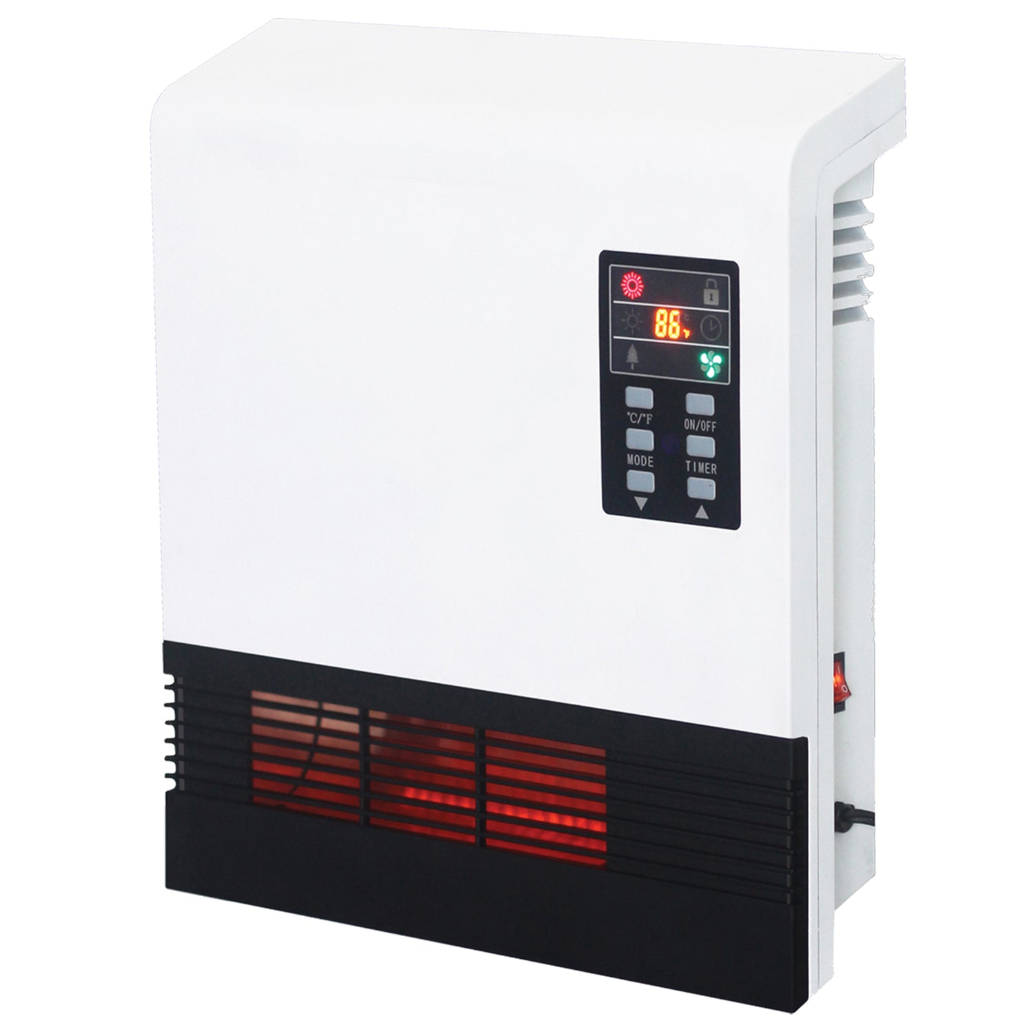 Comfort Glow QWH2100 1500-Watt-Max Infrared Quartz Wall-Mount Heater with Thermostat and Remote, White