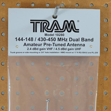 Tram Pre-Tuned 144MHz–148MHz VHF/430MHz–450MHz UHF Dual-Band Amateur Trunk or Hole Mount Antenna Kit with PL-259 Connector