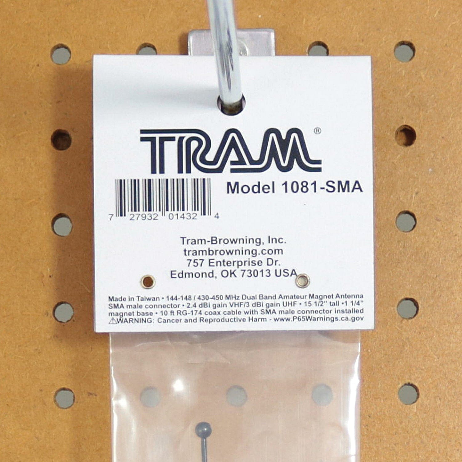Tram 144MHz/430MHz Dual-Band Magnet Antenna with SMA-Male Connector