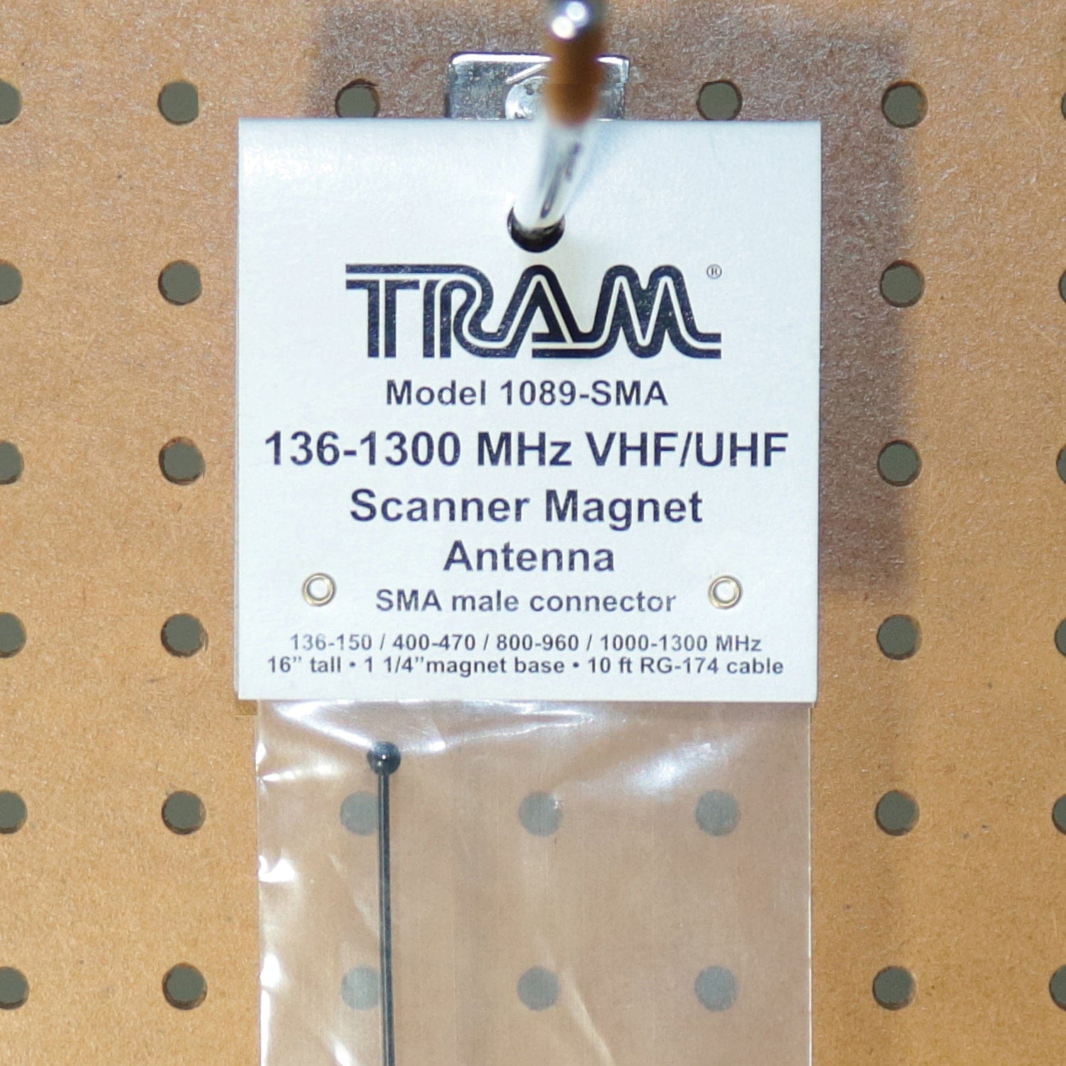 Tram Scanner Mini-Magnet Antenna VHF/UHF/800-MHz to 1300-MHz with SMA-Male Connector