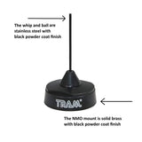 Tram 200-Watt Pretuned 410 MHz to 490 MHz Black-Nut-Type Quarter-Wave Antenna with NMO Mounting