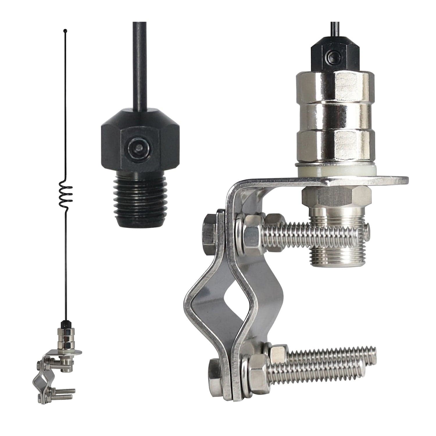 Tram 140 to 170 MHz VHF/430 to 450 MHz UHF 17-1/4-In. Tall Pre-Tuned Dual-Band Amateur Antenna with Stainless Steel Mirror Mount