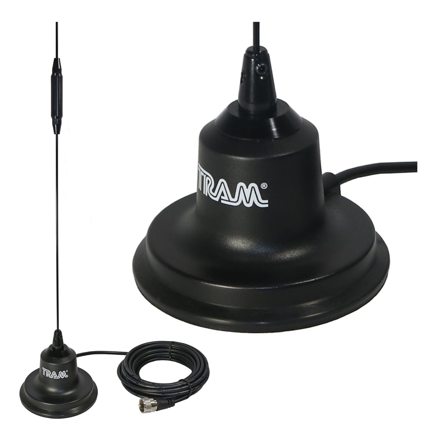 Tram 144 to 148 MHz VHF/440 to 450 MHz UHF Amateur Dual-Band Pre-Tuned 4-In. Magnet Antenna Kit with Rubber Boot