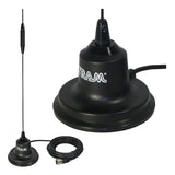 Tram 144 to 148 MHz VHF/440 to 450 MHz UHF Amateur Dual-Band Pre-Tuned 4-In. Magnet Antenna Kit with Rubber Boot