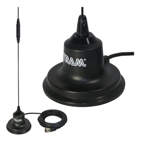 Tram 144 to 148 MHz VHF/440 to 450 MHz UHF Amateur Dual-Band Pre-Tuned 4-In. Magnet Antenna Kit with Rubber Boot