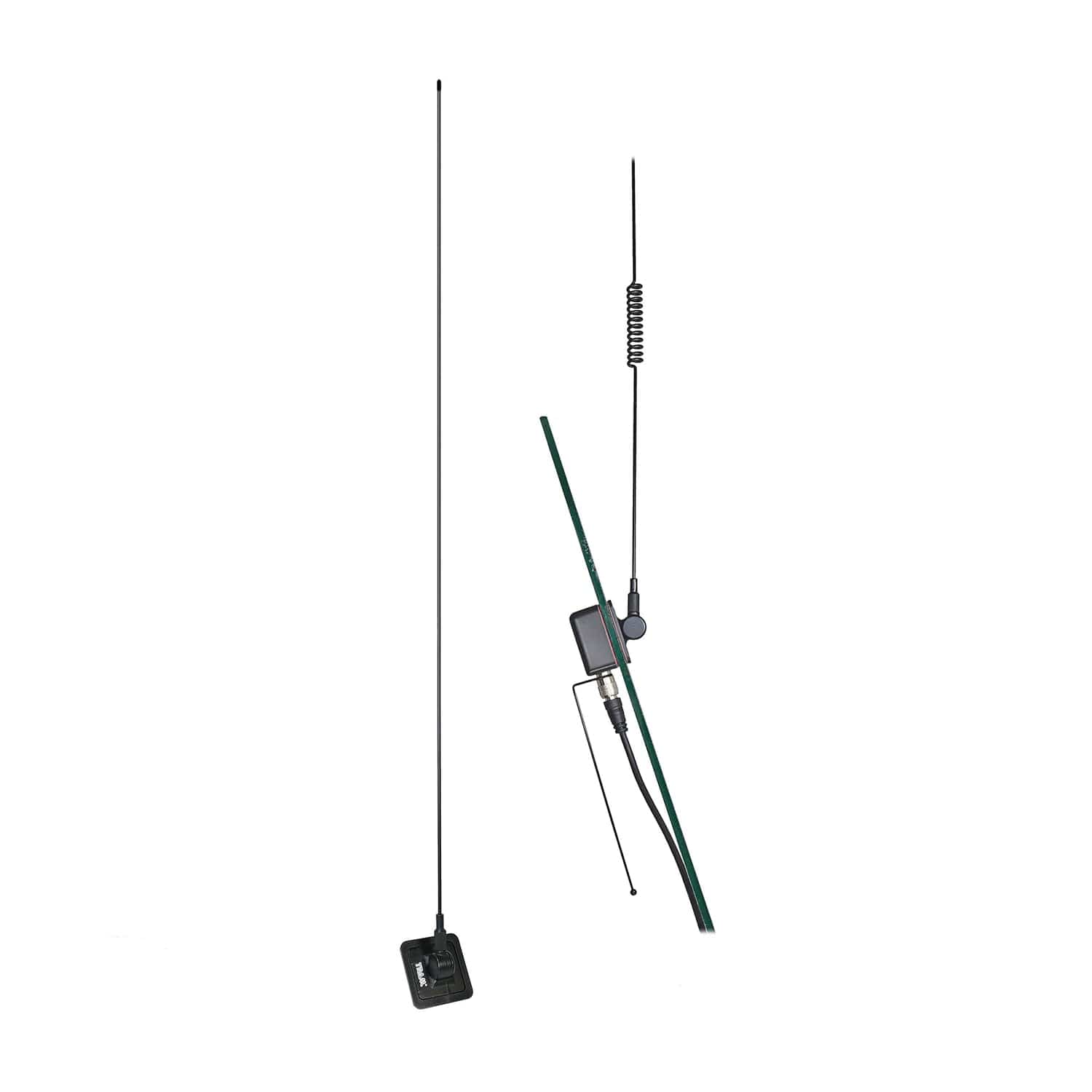 Tram 50-Watt Pretuned Dual-Band 144 MHz to 148 MHz VHF/440 MHz to 450 MHz UHF Amateur Radio Antenna Kit with Glass Mount and Cable