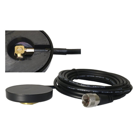 Tram UHF Strong 2-1/2-In. NMO Magnet Mount for High Frequencies, 12-Ft. Cable with PL-259 Connector, Black