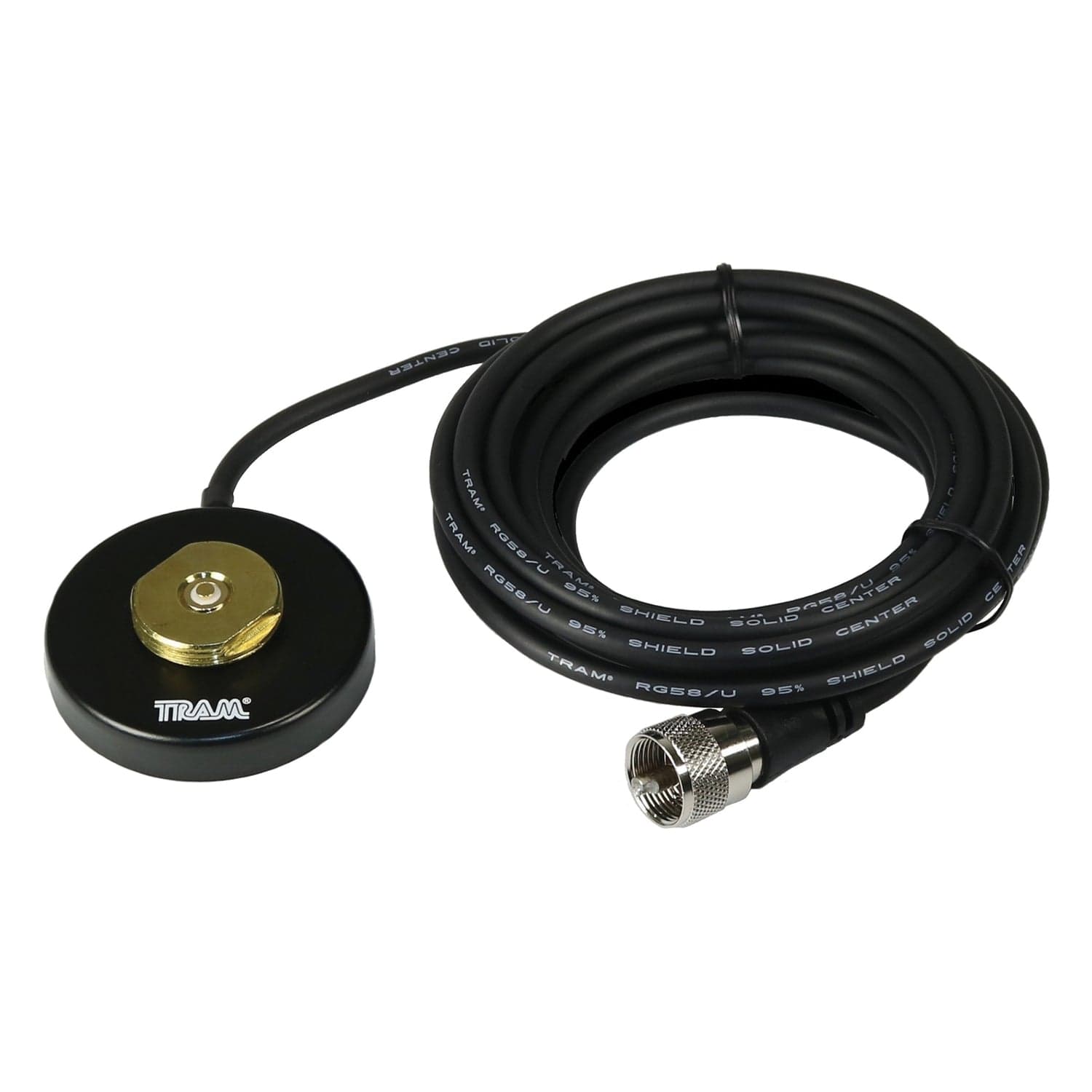 Tram UHF Strong 2-1/2-In. NMO Magnet Mount for High Frequencies, 12-Ft. Cable with PL-259 Connector, Black