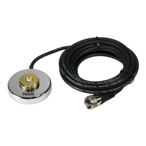 Tram UHF Strong 2-1/2-In. NMO Magnet Mount for High Frequencies, 12-Ft. Cable with PL-259 Connector, Chrome