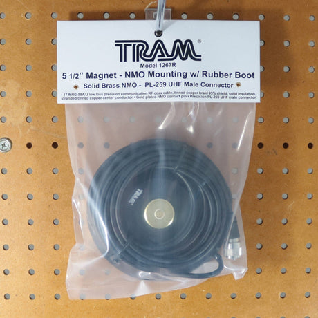 Tram 5-1/2-Inch Black ABS NMO Magnet Mount with RG58 Coaxial Cable and UHF PL-259 Connector