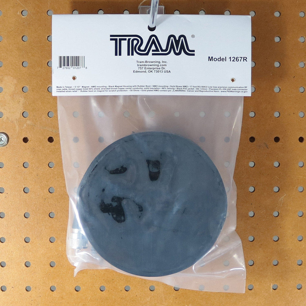Tram 5-1/2-Inch Black ABS NMO Magnet Mount with RG58 Coaxial Cable and UHF PL-259 Connector