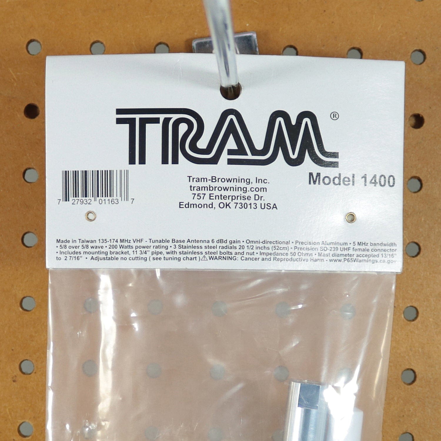 Tram 200-Watt 136 MHz to 174 MHz 6-dBd-Gain Aluminum Base Antenna with 50-Ohm UHF SO-239 Connector, 10 Feet