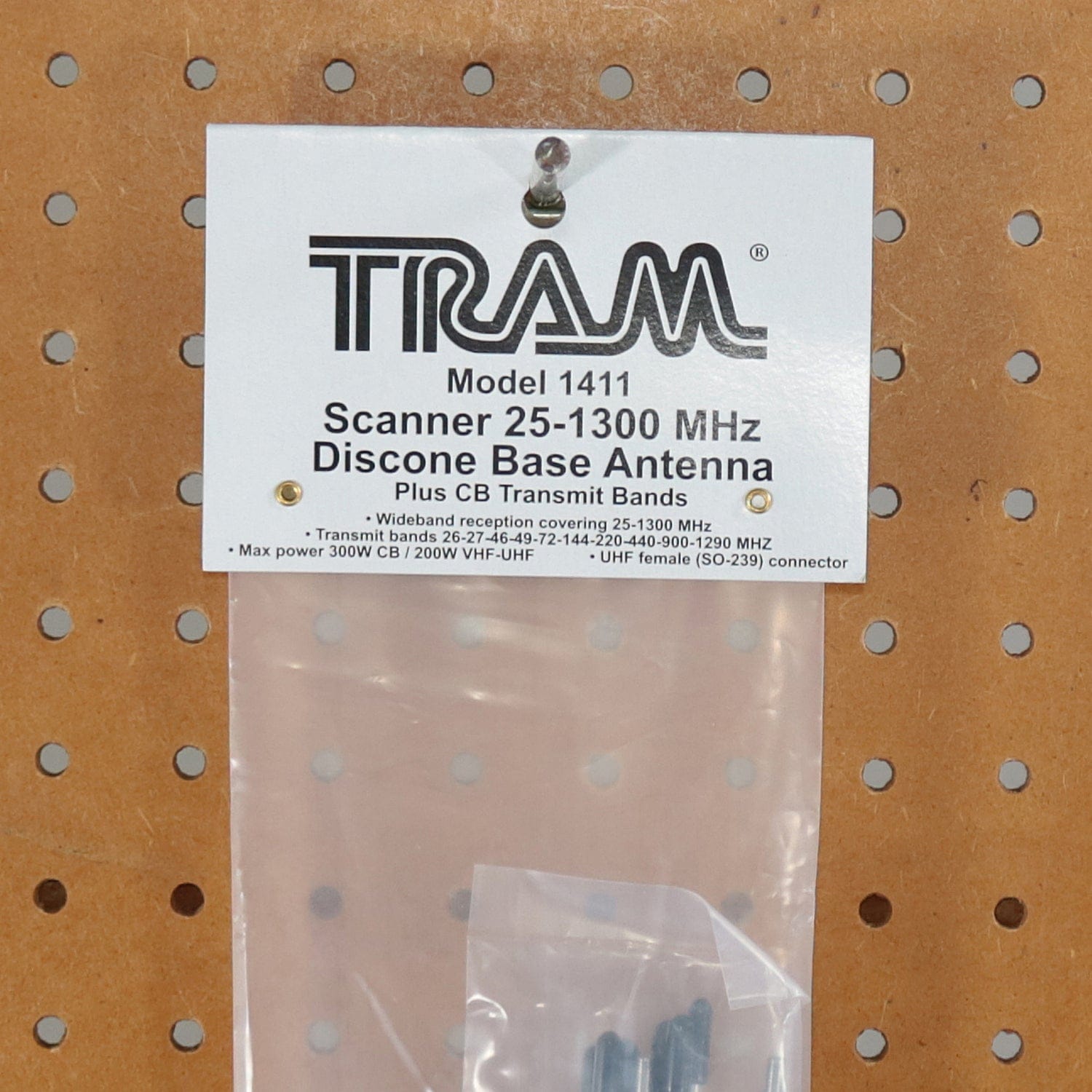 Tram 300-Watt/200 Watt Broad-Band Scanner 25 MHz to 1300 MHz Super Discone Stainless Steel Base Antenna with Added CB Transmit Bands