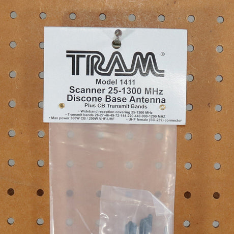 Tram 300-Watt/200 Watt Broad-Band Scanner 25 MHz to 1300 MHz Super Discone Stainless Steel Base Antenna with Added CB Transmit Bands