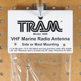 Tram Pretuned VHF 6-dB-Gain Marine L-Bracket-Mount 35-In. Fiberglass Antenna with RG58 Cable and PL-259 Connectors