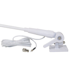 Tram Pretuned VHF 3-dBd-Gain Marine Rachet-Mount 46-In. Fiberglass Antenna with RG58 Cable and FME-Female Connector with PL-259 Adapter