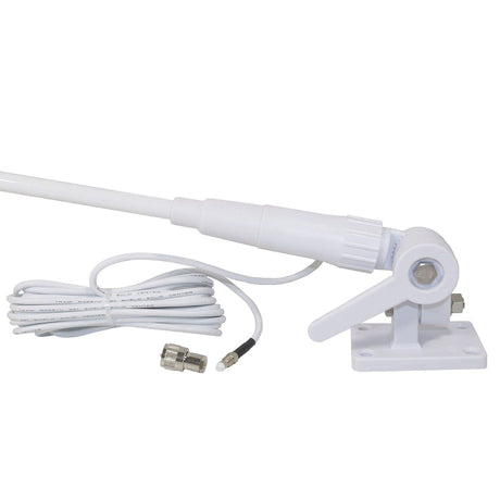 Tram Pretuned VHF 3-dBd-Gain Marine Rachet-Mount 46-In. Fiberglass Antenna with RG58 Cable and FME-Female Connector with PL-259 Adapter