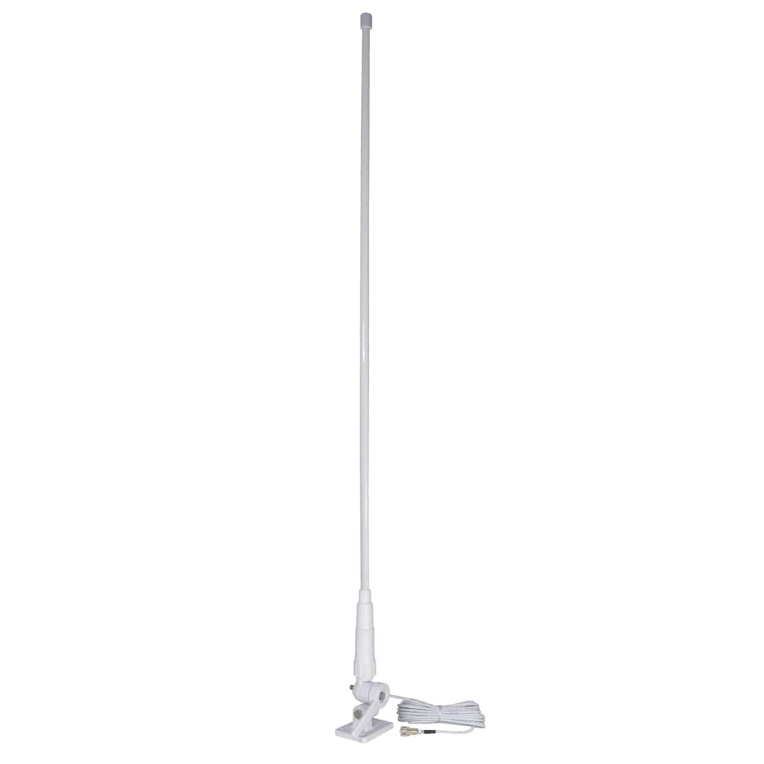 Tram Pretuned VHF 3-dBd-Gain Marine Rachet-Mount 46-In. Fiberglass Antenna with RG58 Cable and FME-Female Connector with PL-259 Adapter