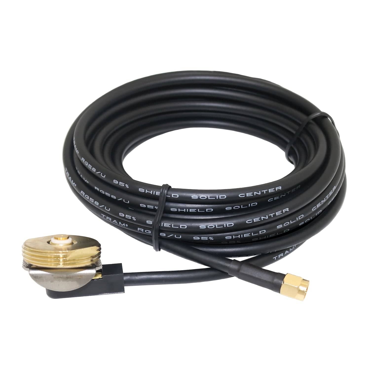 Tram NMO 3/8-Inch to 3/4-Inch Hole Mount with RG58 Cable and SMA-Male Connector