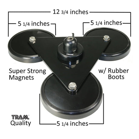 Tram 5-Inch Tri-Magnet CB Antenna Mount with Rubber Boots and 18-Foot RG58A/U Coaxial Cable