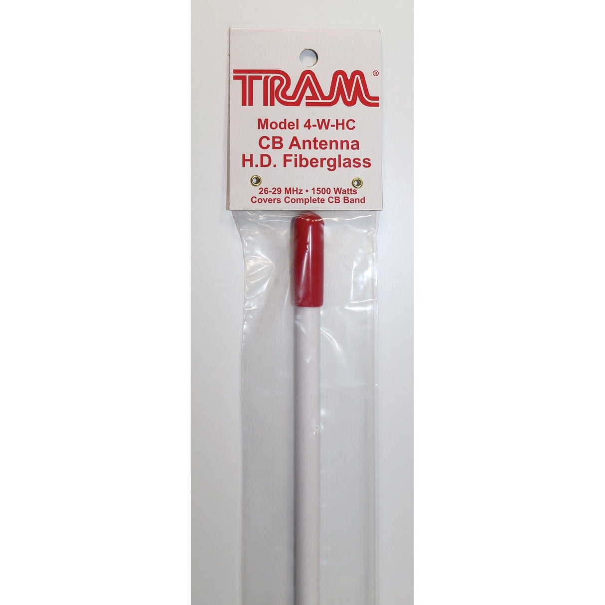 Tram 1500-Watt 26-MHz to 29-MHz Fiberglass Whip CB AM/FM/SSB Antenna, 4 Ft., White