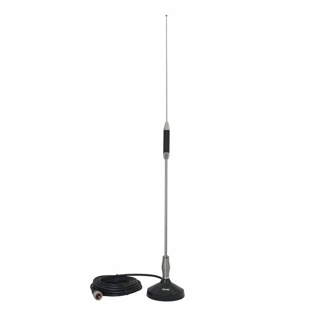Tram Center-Load Stainless Steel Whip CB Magnet-Mount Antenna Kit with 3-1/2-In. Magnet and Cable