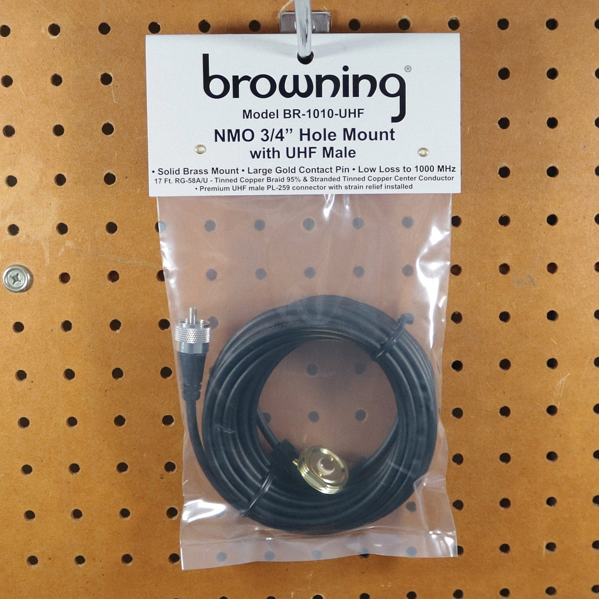 Browning 3/4-Inch NMO Hole Mount with Preinstalled UHF Male PL-259 Connector