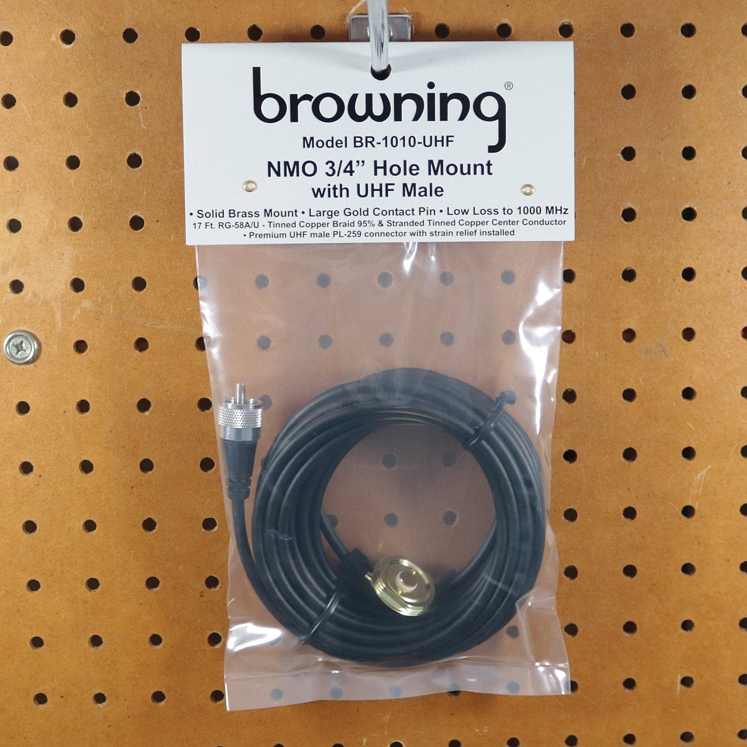 Browning 3/4-Inch NMO Hole Mount with Preinstalled UHF Male PL-259 Connector